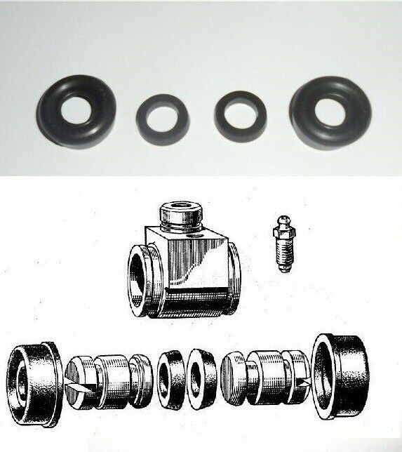 FRONT BRAKE WHEEL CYLINDER REPAIR SEALS KITS x1 (Bond Minicar 250G MkG) (1961- 65)